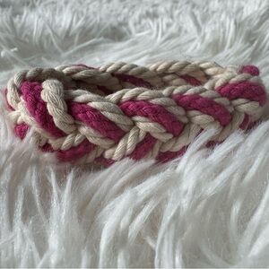 Tory Burch Pink and Cream Braided Headband